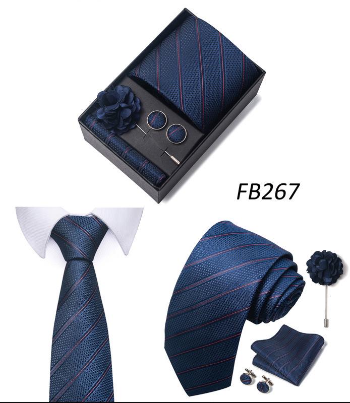 Herren Formale 8cm Krawatte Sechsteiliges Geschenkbox-Set für Bräutigam und Geschäftliche Anlässe