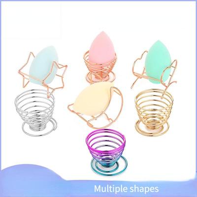 1 pz supporto per soffio cosmetico ripiano in metallo supporto per spugna per trucco cremagliera a forma di uova di bellezza scatola di asciugatura conservazione di prodotti di bellezza sfusi