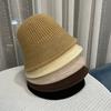 Tide Ladies Wool Hat Autumn and Winter Face Small Solid Color Bucket Hat Versatile Dome Knitted Bucket Hat Women