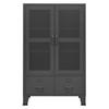 Storage Cabinet Industrial Style Anthracite 70 X 40 X 115 Cm Metal