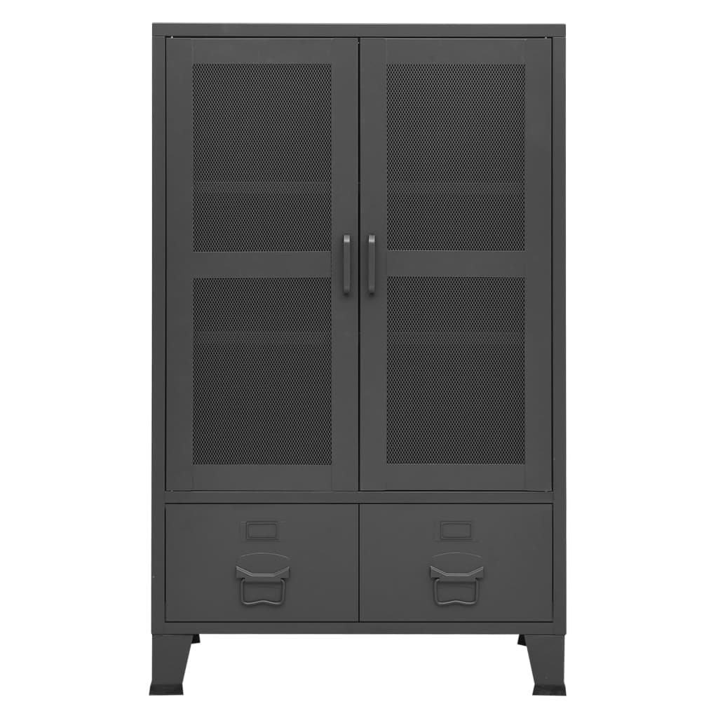 Storage Cabinet Industrial Style Anthracite 70 x 40 x 115 cm Metal