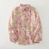 DIMANAF 2025 New Plus Size Women Print Floral Tops Shirts Tees Casual Loose Blouse Autumn Cotton Long Sleeve