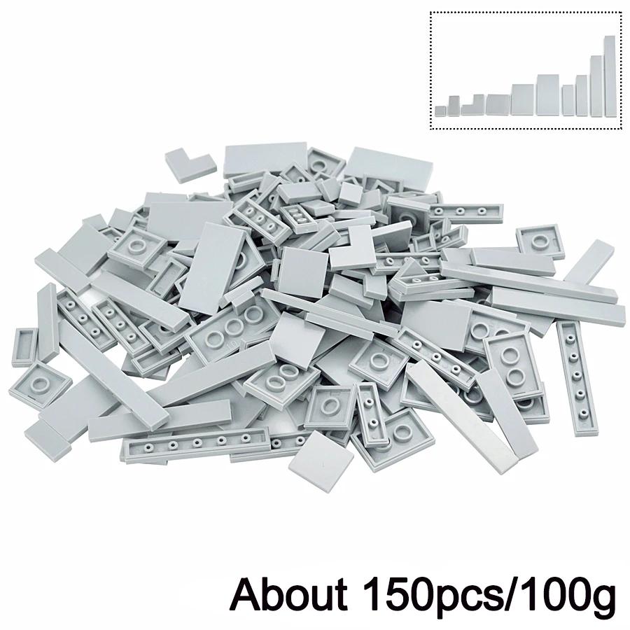 150PCS City Thin Bricks Multicolour DIY Model Smooth Thin Building Blocks Toy Parts Bulk Figures Educational Children Toys Gift