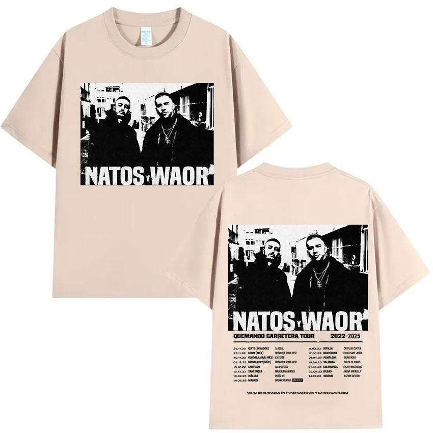 Rapper NATOS WAOR Tour 2025 Album Graphics T Shirt Men's Clothing Fans Gift T Shirts Fashion High Quality Cotton Tees Streetwear