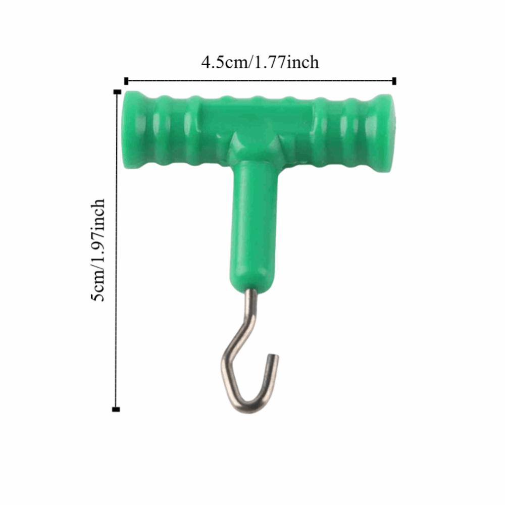 10 Pcs ABS Fishing Baiting Rig Tool Stainless Steel T Shape Handle Hook Fishing Baiting Rig Tool Rig Puller Knot Tools