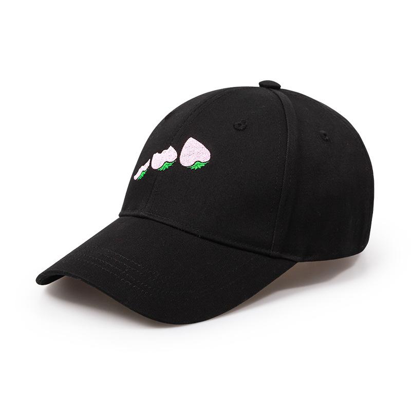 Summer cap female Korean version of all casual fashion baseball cap hipster plastic buckle black and white hat students