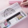Simple Plastic Pencil Case Portable Large Capacity Stationery Case Writing Case Elementary Students