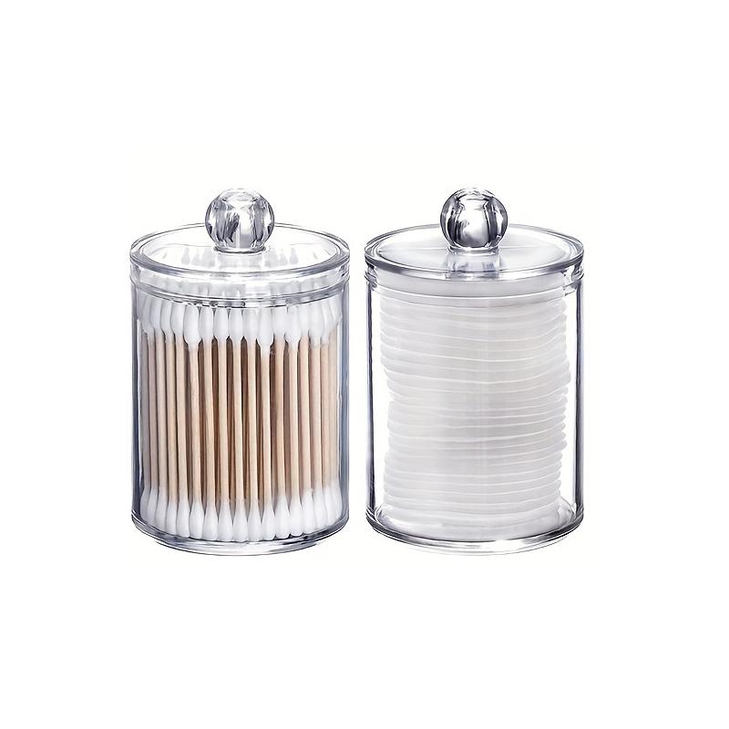 

Набор из 1/2/3 штук пластиковых держателей для ватных палочек/шариков/дисков, органайзер для ванной комнаты 10 унций, аптечная банка для ватных палочек, прозрачный контейнер-диспенсер