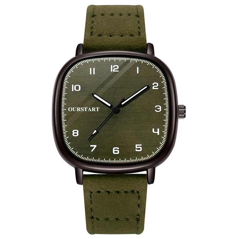 Vintage Square Dial Leather Belt Wristwatch Brand Quartz Watch Youth Student Watch Casual Fashion Men Women Gift Clock