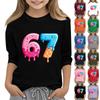 Children's Fashion Three-Quarter Sleeve Round Neck Printed Casual T-Shirt Top