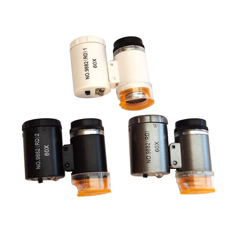 Mini Pocket Microscope Kit 60X Lab Handheld Microscope Battery Powered Microscope With Led Light Kids Science Microscop