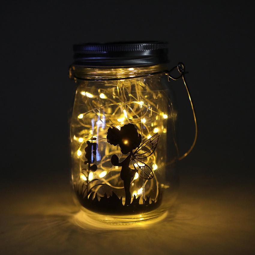 Waterproof Solar Mason Jar Lamp: Outdoor Hanging Tree Light for Night Markets, Garden, and Courtyard Decoration