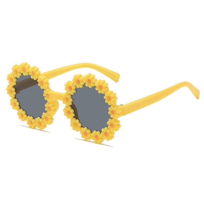 

New Sunglasses, Cartoon Children s Glasses For Boys And Girls, Cute Small Flowers, Little Daisy Baby Sunglasses жовтий