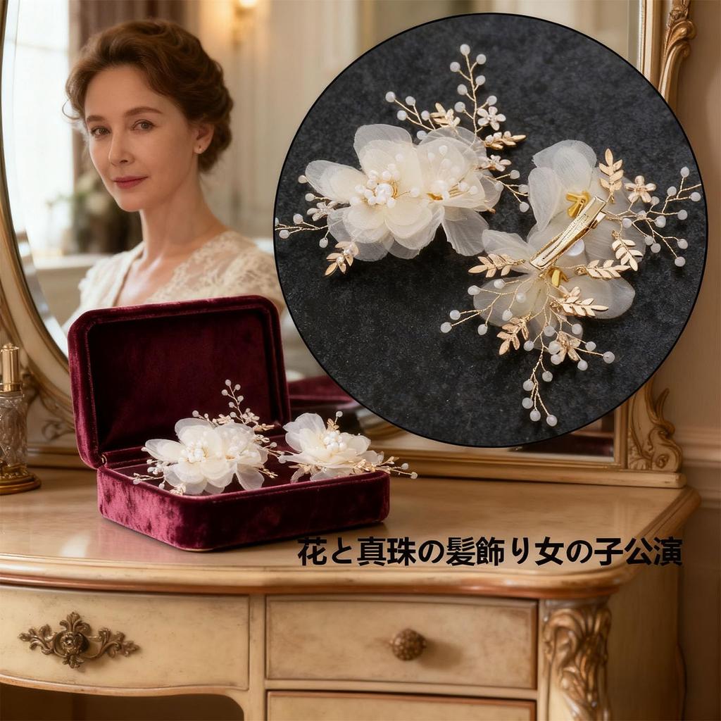 [BRIIKPP] Children's Hair Ornament with Flower Petals for Girls, Perfect for Recitals, Entrance Ceremonies, Graduations, Weddings, Bridal Photo Shoots
