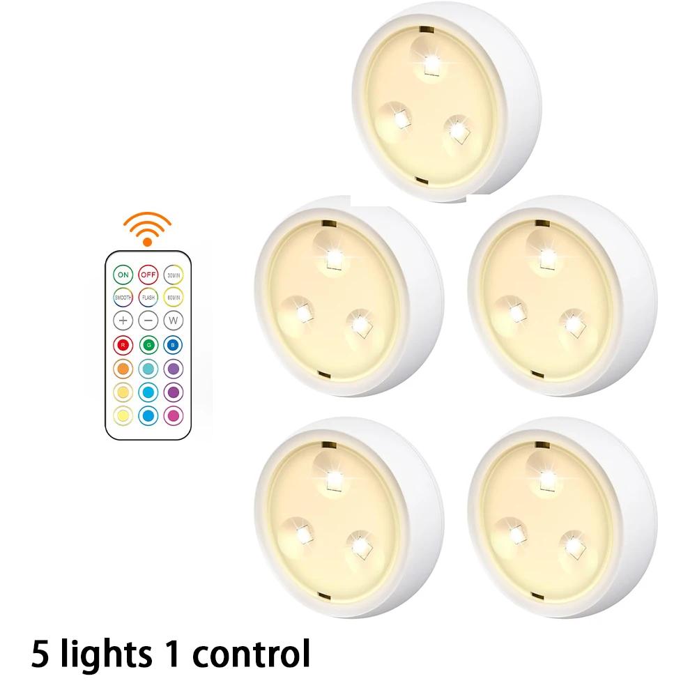 13 Colors Battery Powered LED Wall Light Ceiling Light, LED Light with Remote Control for Bedroom Kitchen Cabinet Light