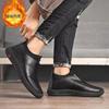 Winter casual velvet leather shoes thickened warm leather cotton shoes waterproof, oil-proof and non-slip chef shoes soft-soled shoes