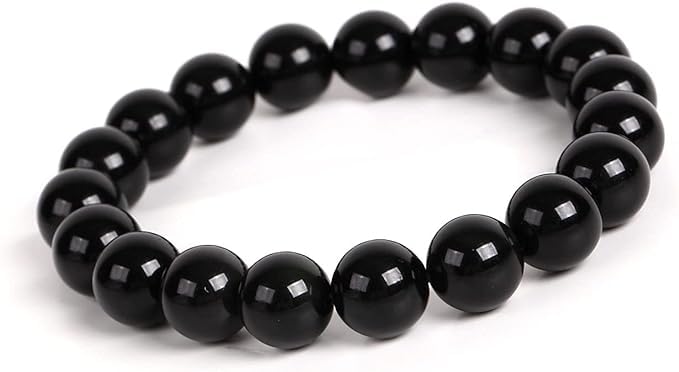 

Morion Bracelet Natural Stone Power Stone Quartz Black Crystal 10mm [Kyojudo] Men s (4A (17cm)) чорний
