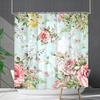 Shower Curtain Waterproof And Mildew-Proof 3D Digital Printing Plant Flower Plant Shower Curtain Bathroom Partition