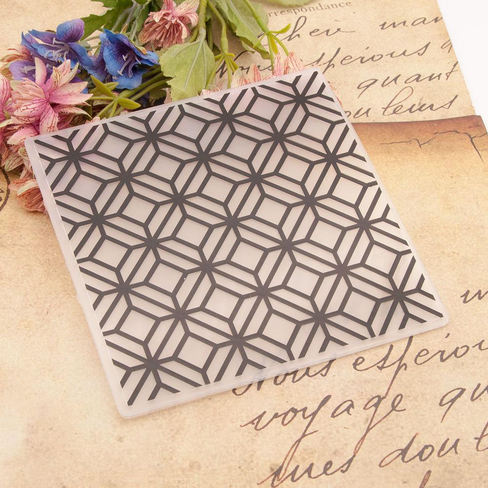 Grid Net Plastic Embossing Folders Template Dies Stencil Flower Lace Line Rattan Heart Frame