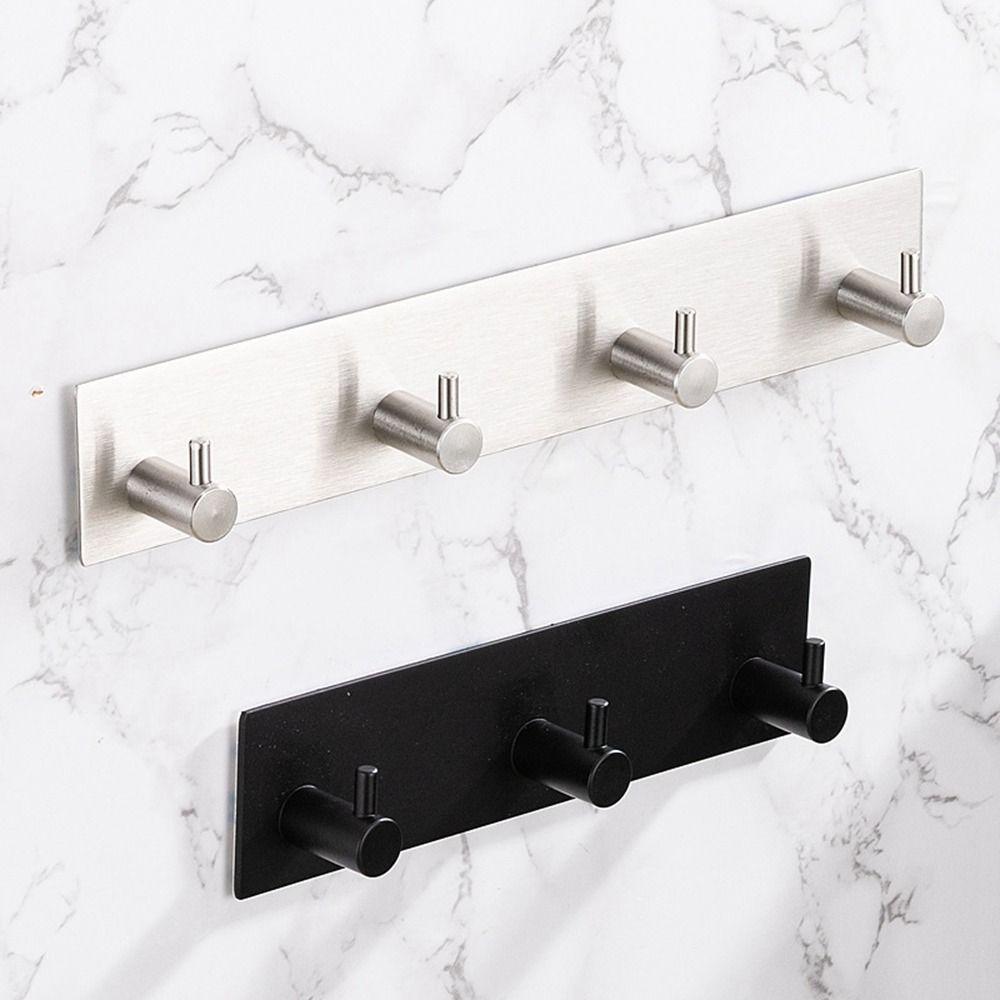Black Coat Hooks Hanging Towel Holder Multi-Purpose Stainless Steel Wall Hook  Bathroom