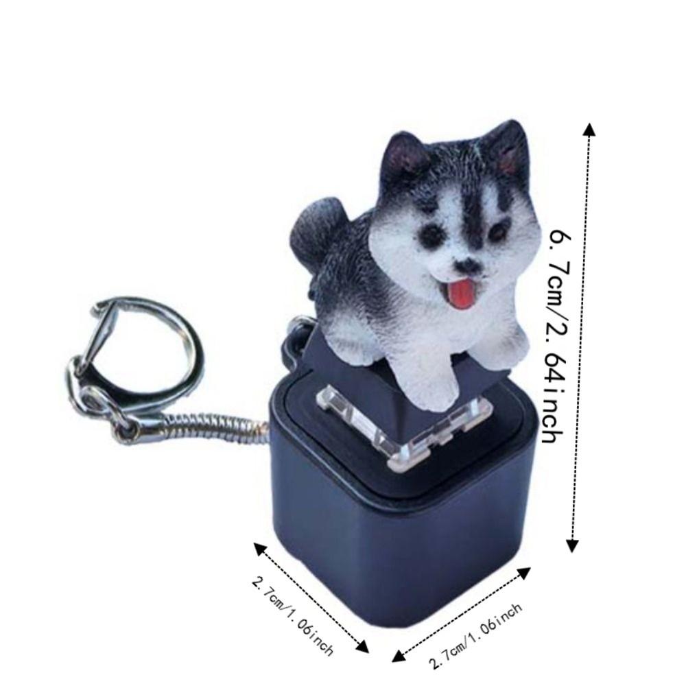 Rechargeable Fidget Button Key Chain Sounding Sound Light Key Ring Animal Keycap Toy Student Gift