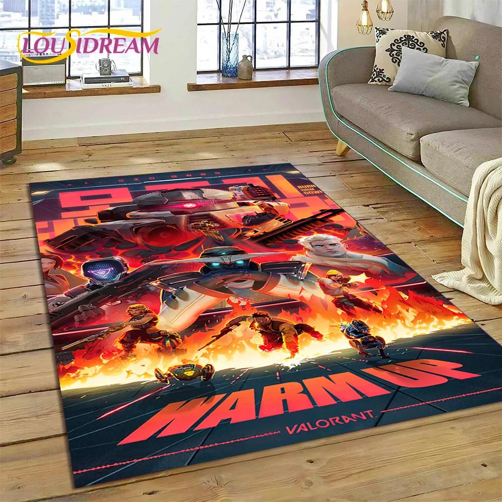 3D Newest VALORANT Cartoon Game Rug Carpet for Living Room Bedroom Decor,Floor Mat Non-slip Decoration for Sofa Doormat Gift Kid