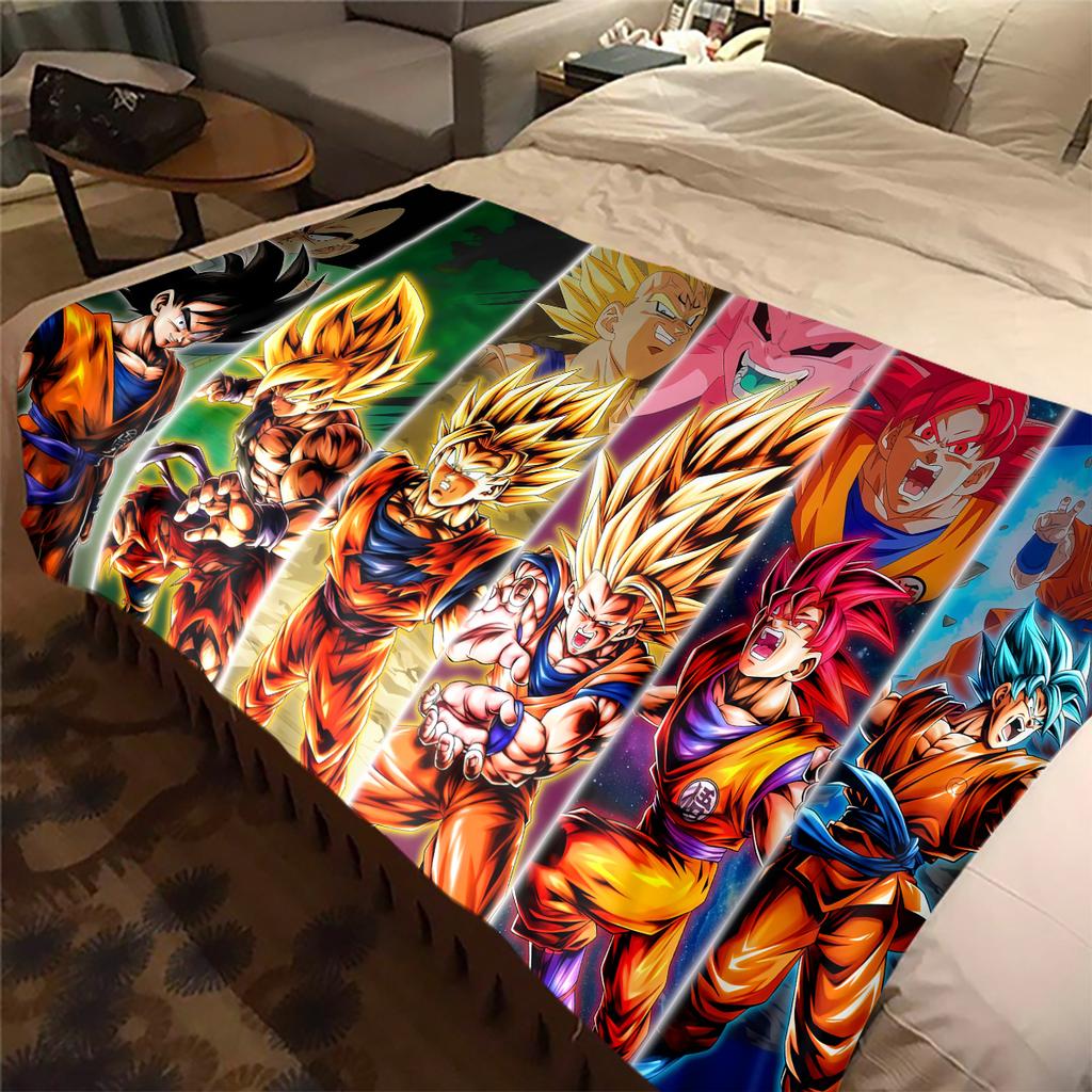 1 ks flanelová deka s potiskem DRAGON BALL, Vysoká kvalita, Pro všechna roční období, Domácí dekorace, Teplo a pohodlí, Perfektní jako vánoční dárky