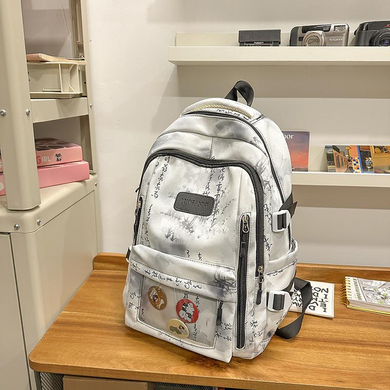 Schoolbag National Style Casual Versatile School Bag Women's Small Fresh Travel Lightweight Backpack Large Capacity Middle and High School Student 
