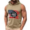 Ärmelloser Herren Hoodie Lässiger Leichter Pullover Kapuzen Tanktop mit Arbeitsfeiertags-Grafikdruck für Sommerliche Outdoor-Aktivitäten