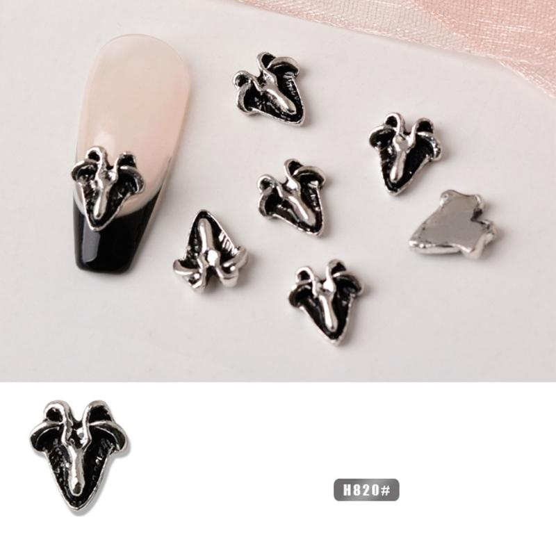 10Pcs-Cross Series 3D Nail Art Charms,Metal Punk-Chrome Hearts Nail Art Jewels Decals for Fingernail Toenail Decorations