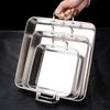 Korean Square Food Serving Trays Stainless Steel Snack Dishes BBQ Plate  Fried Chicken