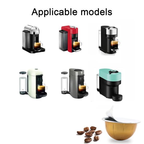 1 مجموعة 80 مل/40 مل/150 مل/230 مل قشرة كبسولة قهوة DIY قابلة لإعادة الاستخدام كوب كبسولة قهوة لـ Nespresso Vertuo