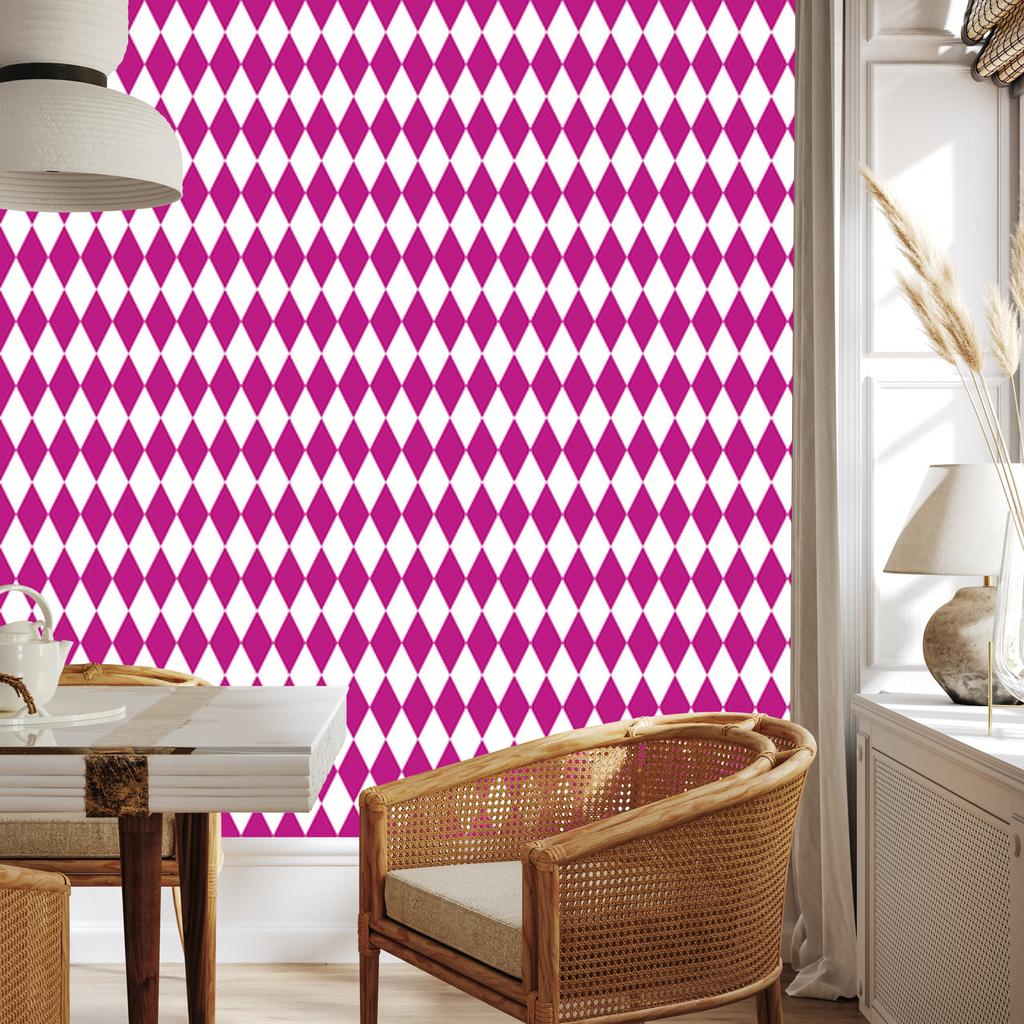 Harlequin Rhombus Purple Wallpaper for Living Room and Bedroom 50x1000