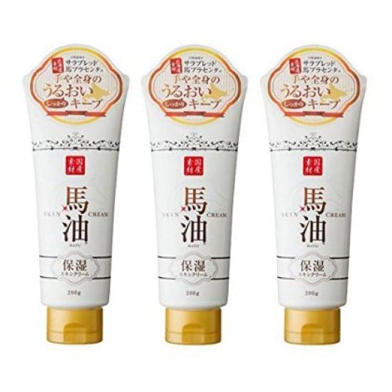 Rishan Horse Oil Moisturizing Skin Cream Sakura Scent 200g X 3 Set [iStyle]