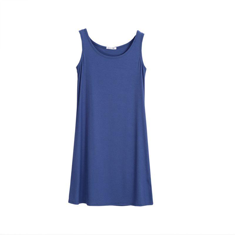 Comfortable Women Loose Midi Dress Long Tank Stretch Casual Sleeveless Design