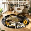 Round Rug Custom NameKylian Mbappe Pattern Non Slip Carpet Home Floor Decor