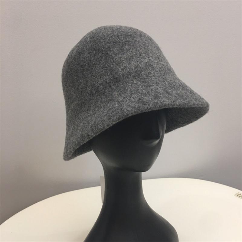 Solid Color Cloche Hat Basin Hat Wool Fisherman Hat for Chilly Outdoor Activitie