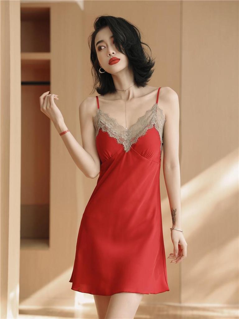 Luxury Silk Two-Piece Lingerie Set: Camisole Nightgown & Robe with Breast Pads