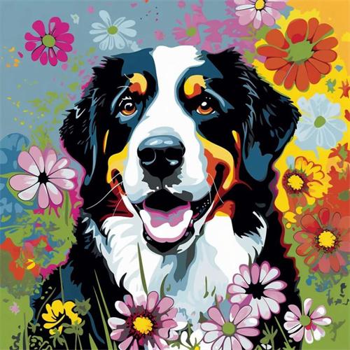 Diy Diamond Art Painting Dog Colorful Handmade Gift Embroidery Cross Stitch Set Animal Mosaic Home Decoration