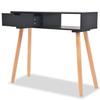 VidaXL Table console Bois de pin massif 80 x 30 x 72 cm Noir