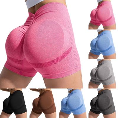 Short de sport moulant taille haute pour femme avec effet pêche et hanches