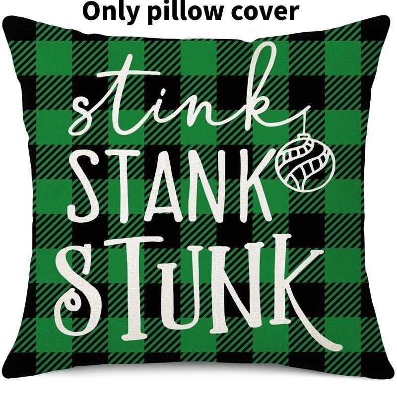 Cozy Green And Red Grinch Christmas Pillow Cover For Stylish Home Dcor 45x45cm