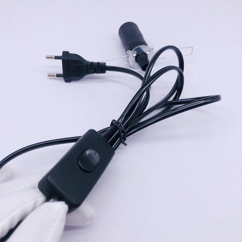 1Pcs Eu Plug 1.8 Meters Power Cord Cable Lava Lamp Base Lamp Cord With Switch E14 Hanglamp Holder Light Bulbs Socket