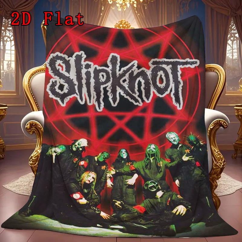 Slipknot 2D Flat Pattern Flannel Blanket High quality All Seasons Warmth and Comfort Perfect for Christmas Gifts.