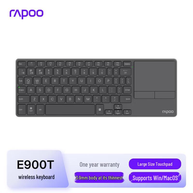 Rapoo E900T Multi-mode Wireless Bluetooth Touchpad Keyboard