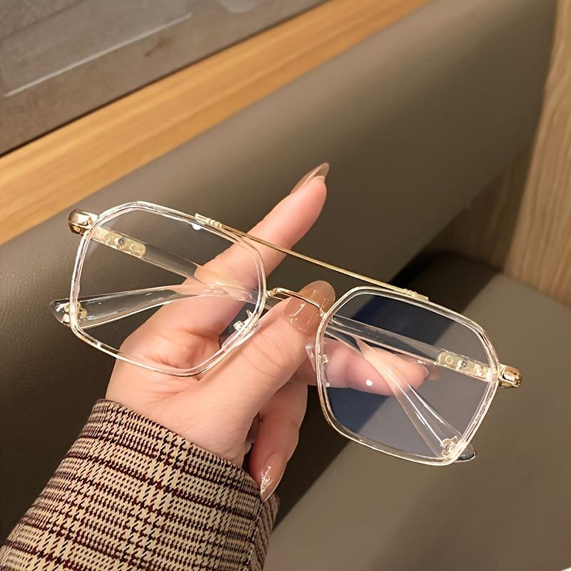 [Fashionable Anti-blue Light Frames] Anti-blue Light Double Bridge Glasses Frame For Men And Women