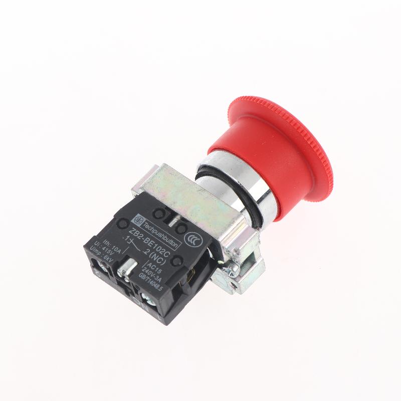 1 Pcs 22Mm Nc Red Mushroom Emergency Stop Push Button Switch 600V 10A Xb2-Bs541 Xb2-Bs542