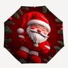 1pc Christmas Santa Claus Design Automatic Opening/Closing Umbrella, Portable Three-Fold Design with 8-Bone Iron Frame, Perfect for Outdoor Use, Festi
