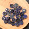 25Pcs/1Pack Natural Crystal Quartz Agate Rune Letters Unperforated Discs Set,Palm Stones Viking Nordic Amulet Divination Ornaments Decoration Jewelry
