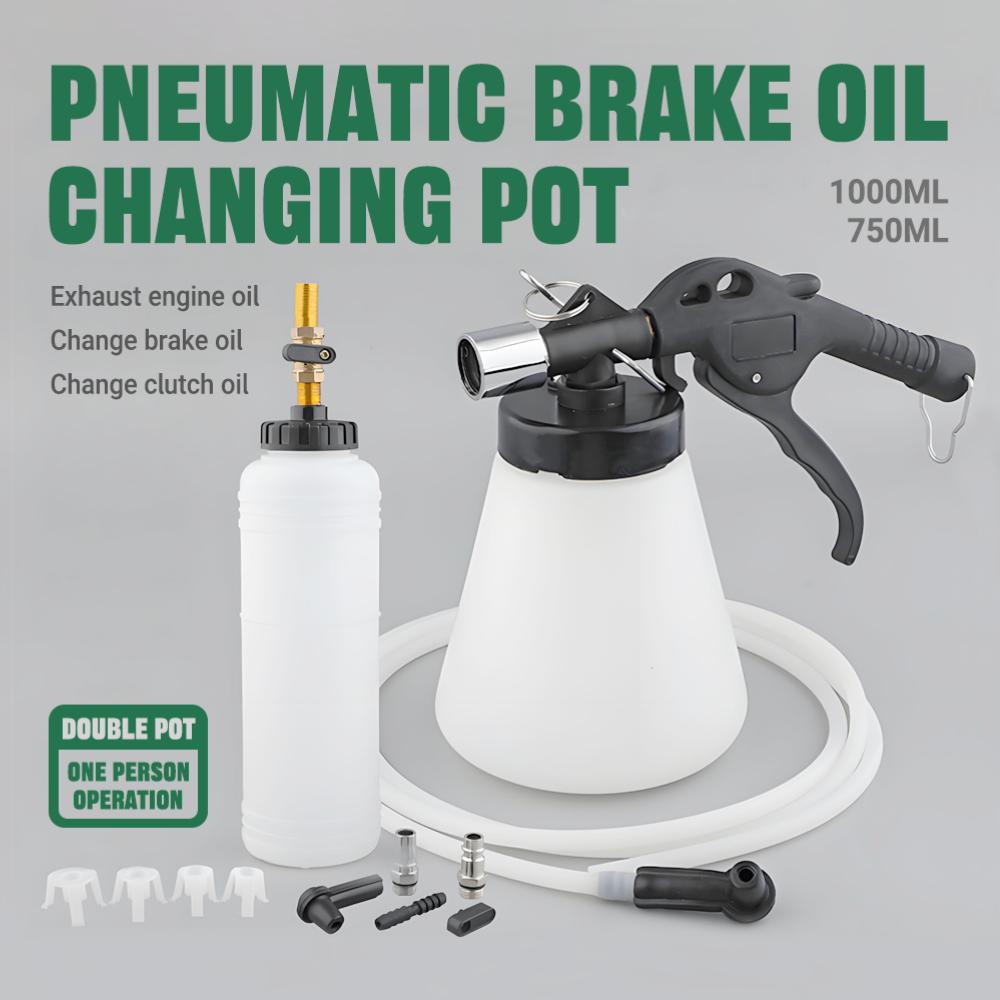 Professional Brake Fluid Change Kit with 1000ML Filling Pot & 90-120PSI Pneumatic Oil Bleeding Pot for Cars Trucks & Motorcycles